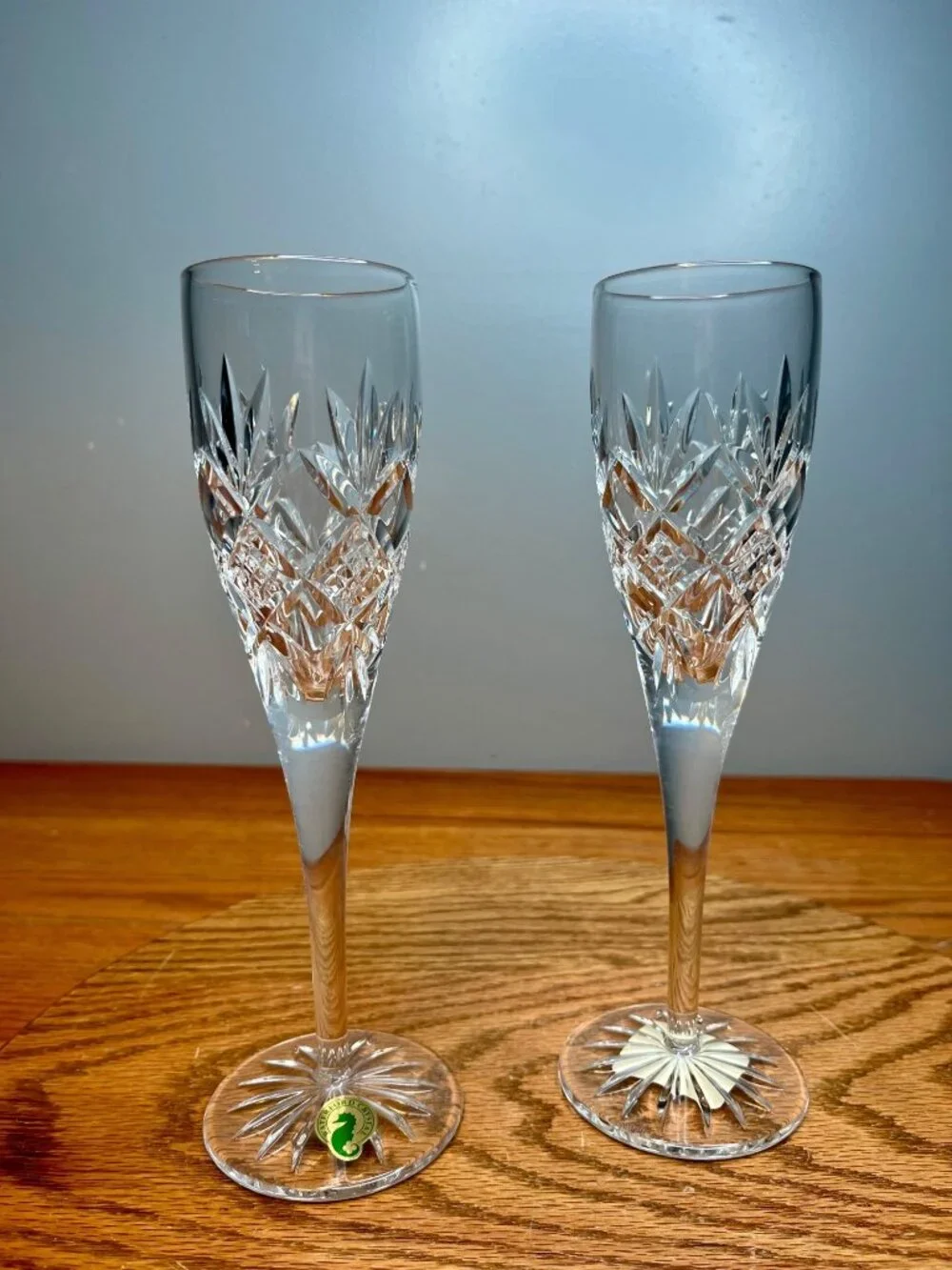 Set of 2 Waterford Crystal Sinead Champagne Flutes Made in Ireland New with Tag